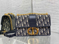 Dior 30 Montaigne Chain Bag M9208 Blue Dior Oblique Jacquard