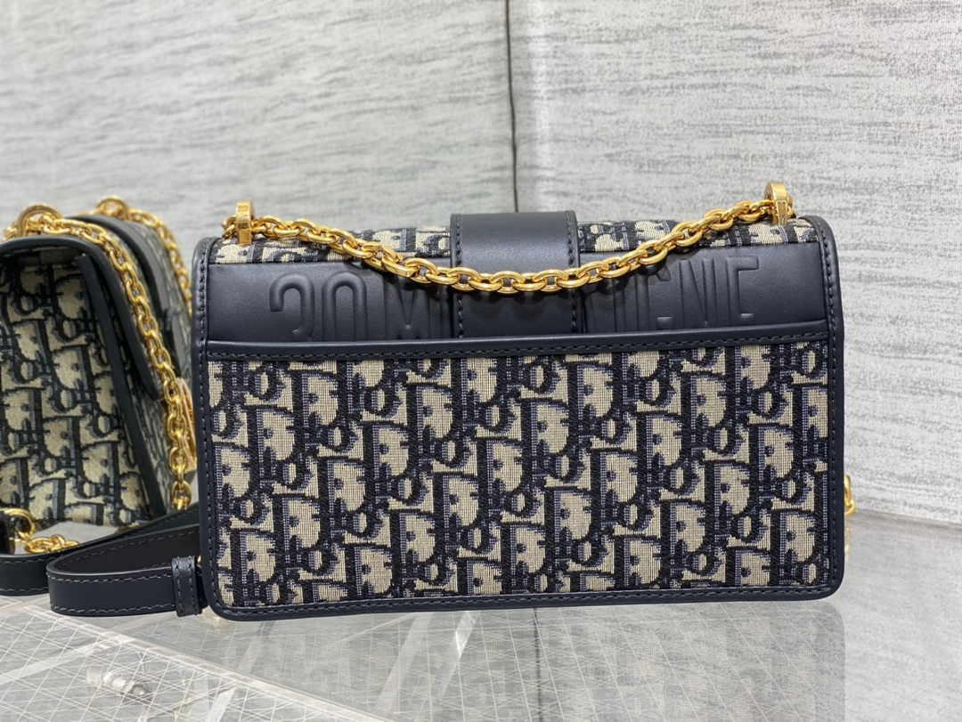 Dior 30 Montaigne Chain Bag M9208 Blue Dior Oblique Jacquard