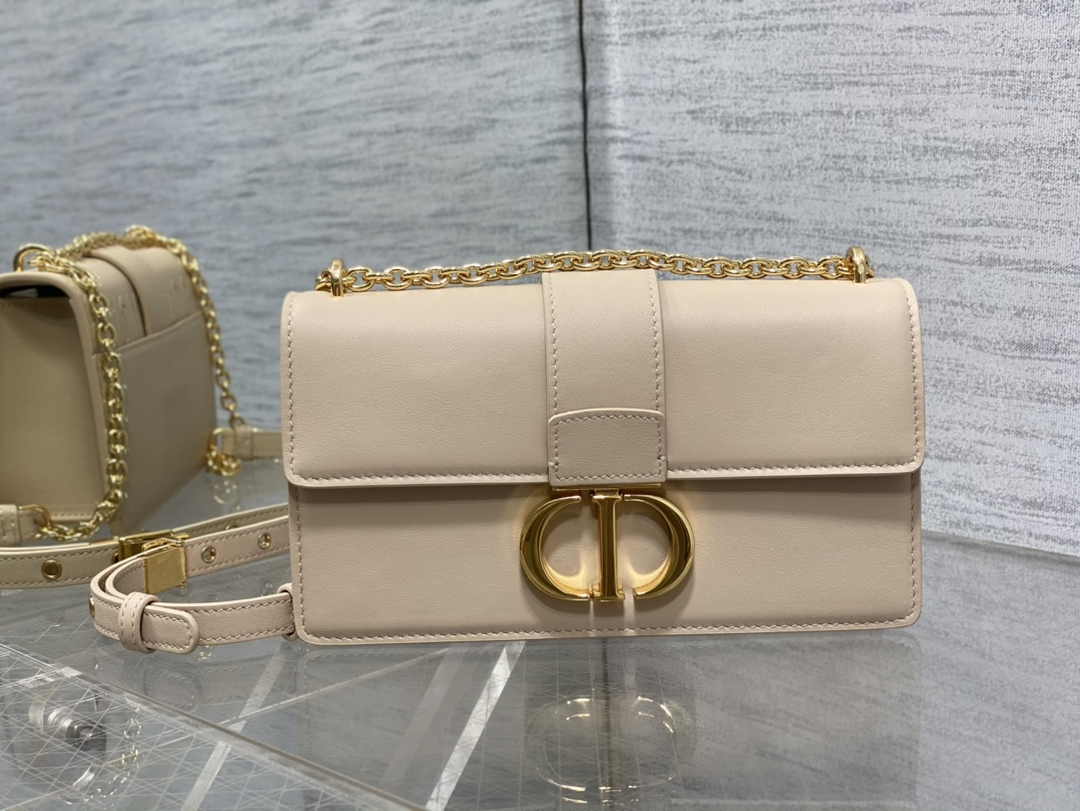 Dior 30 Montaigne East-West Bag with Chain M9334 Beige Calfskin