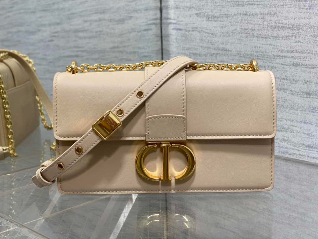 Dior 30 Montaigne East-West Bag with Chain M9334 Beige Calfskin