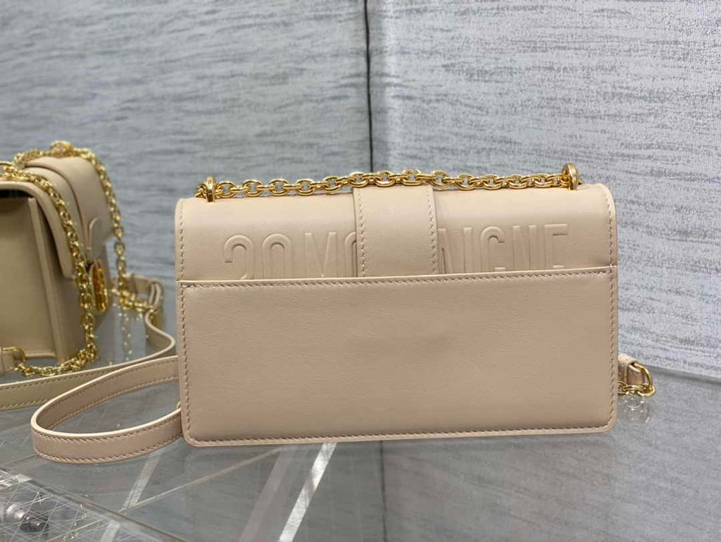 Dior 30 Montaigne East-West Bag with Chain M9334 Beige Calfskin