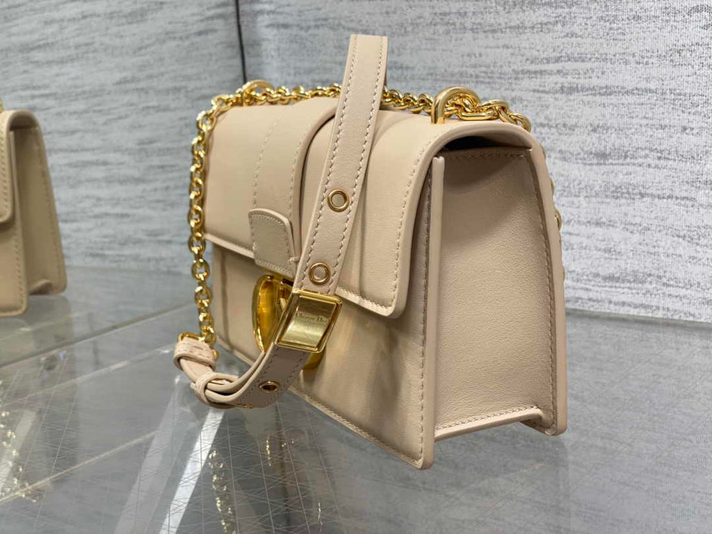 Dior 30 Montaigne East-West Bag with Chain M9334 Beige Calfskin