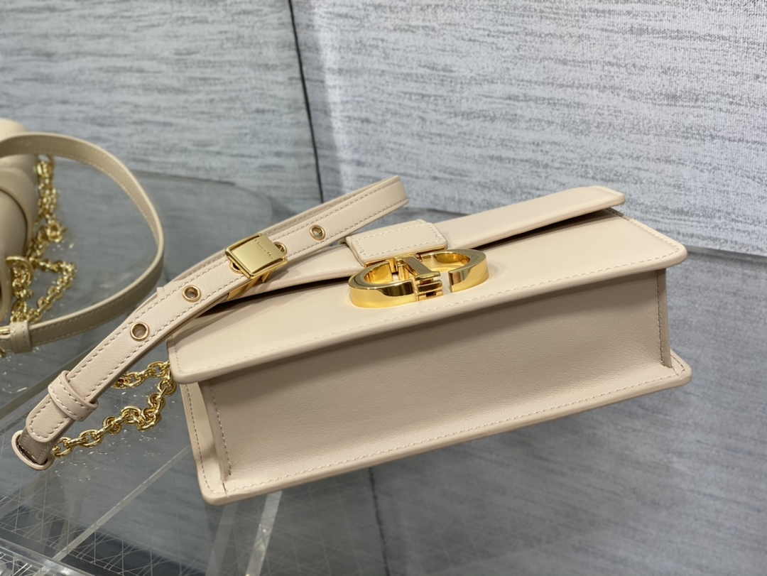 Dior 30 Montaigne East-West Bag with Chain M9334 Beige Calfskin
