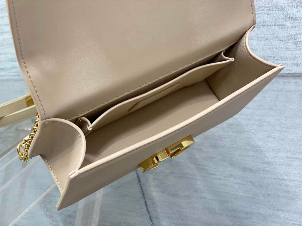 Dior 30 Montaigne East-West Bag with Chain M9334 Beige Calfskin