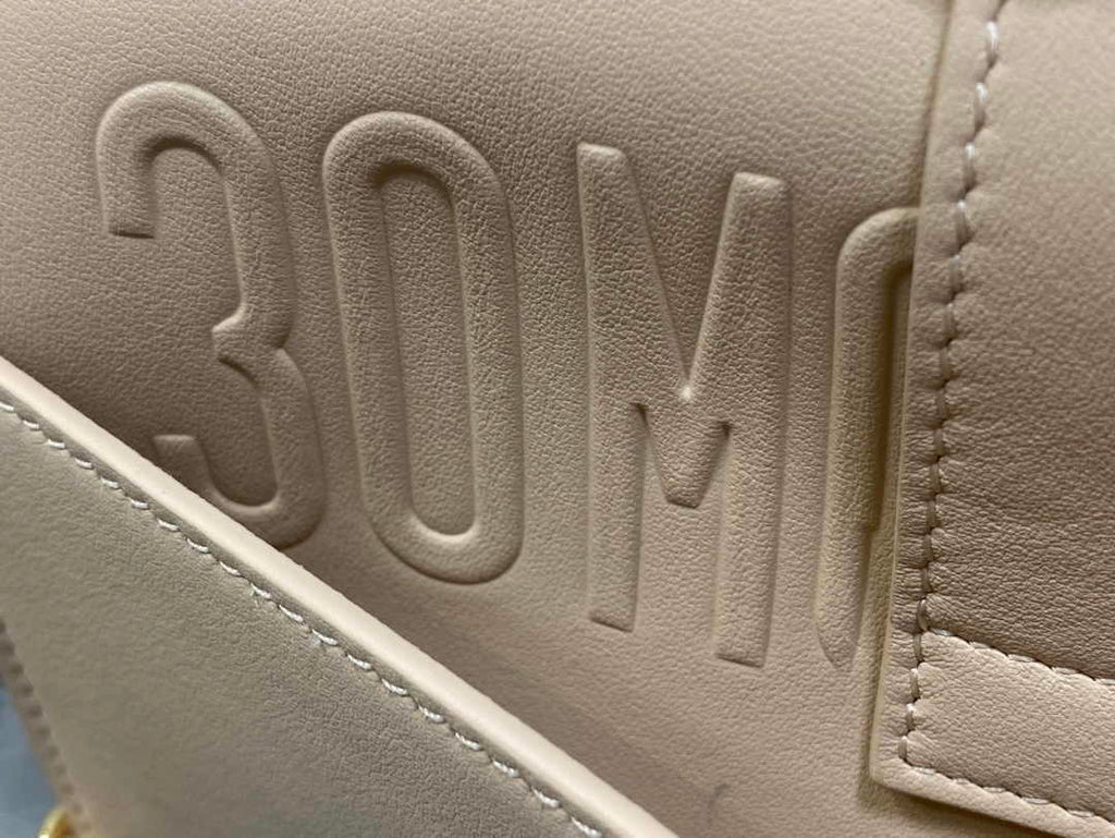 Dior 30 Montaigne East-West Bag with Chain M9334 Beige Calfskin