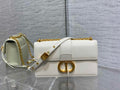 Dior 30 Montaigne East-West Bag with Chain M9334 White Calfskin