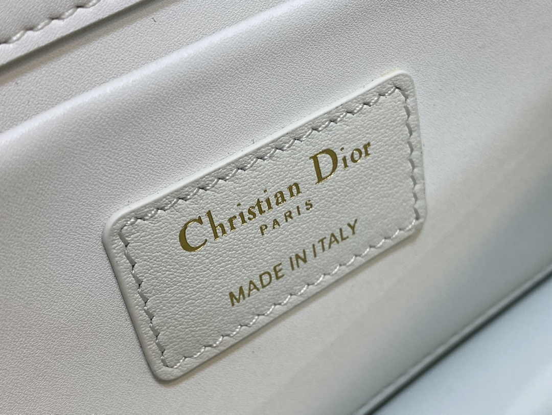 Dior 30 Montaigne East-West Bag with Chain M9334 White Calfskin
