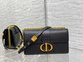 Dior 30 Montaigne East-West Bag with Chain M9334 Black Calfskin