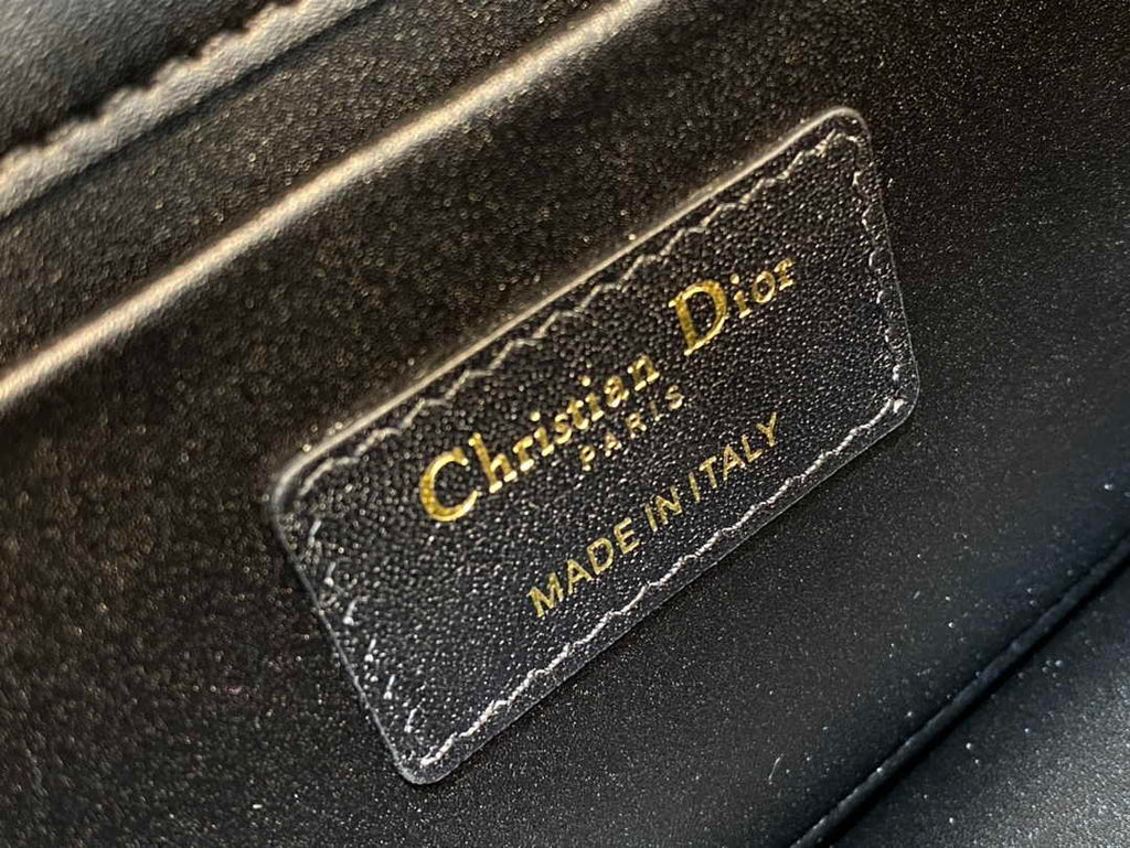 Dior 30 Montaigne East-West Bag with Chain M9334 Black Calfskin