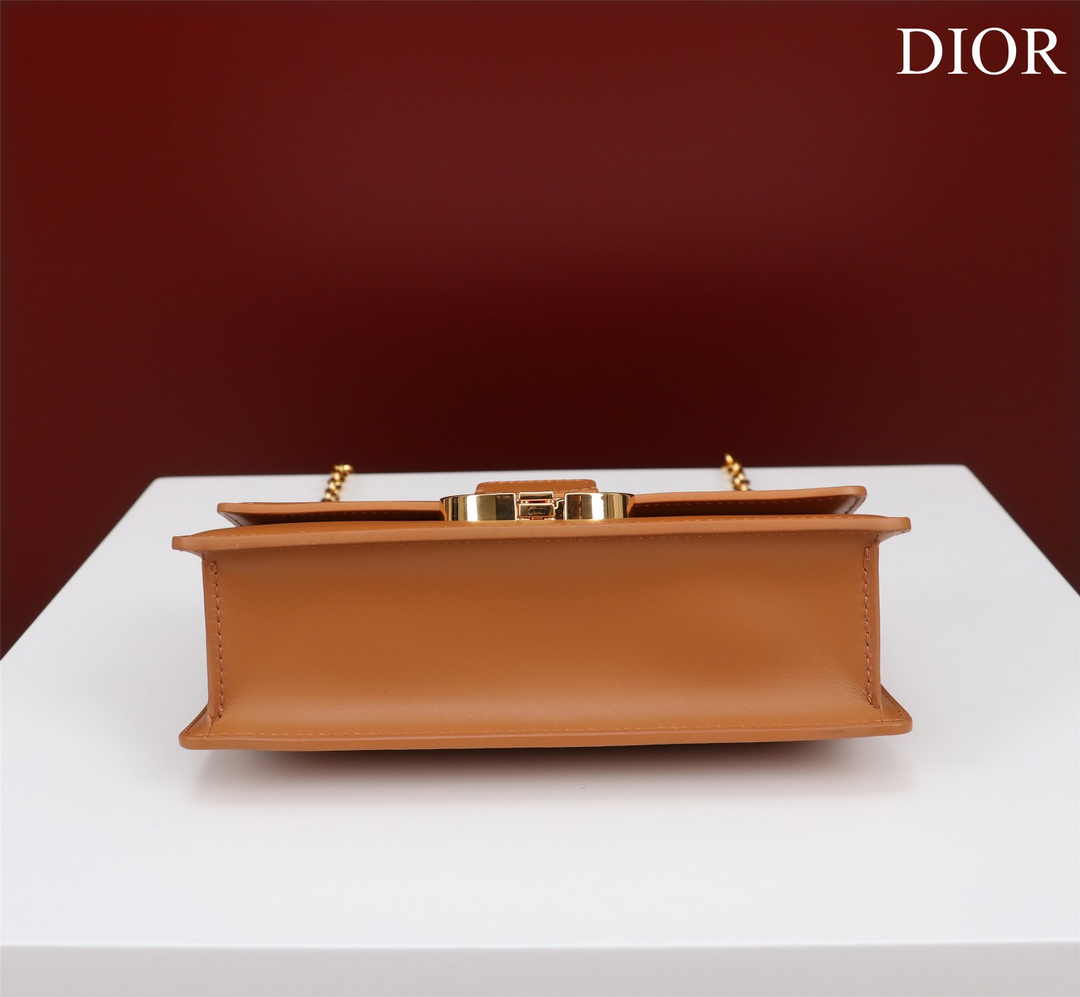 Dior 30 Montaigne East-West Bag with Chain M9334 Brown Calfskin