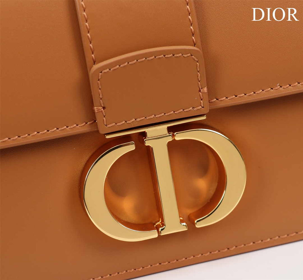 Dior 30 Montaigne East-West Bag with Chain M9334 Brown Calfskin