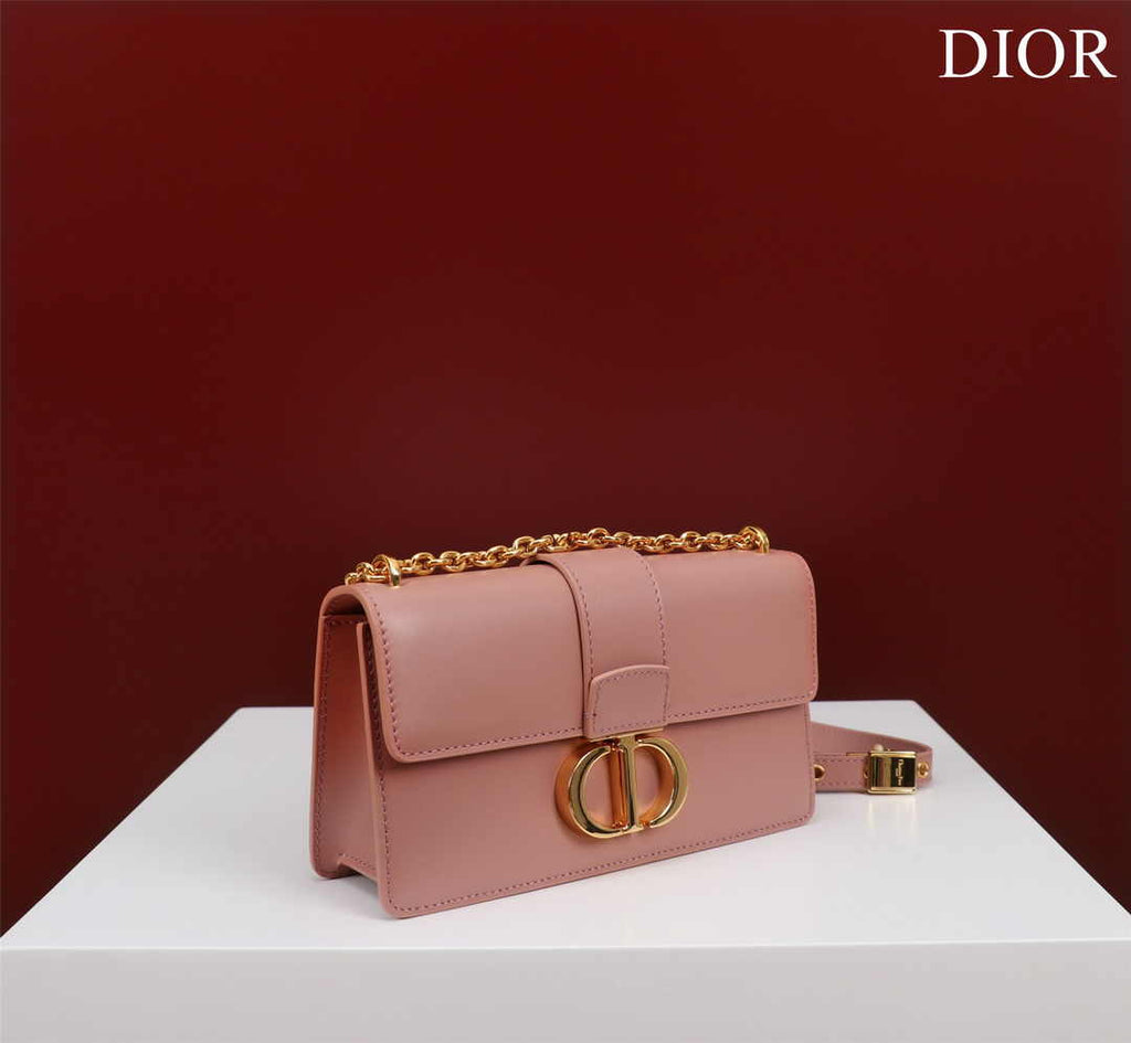 Dior 30 Montaigne East-West Bag with Chain M9334 Pink Calfskin
