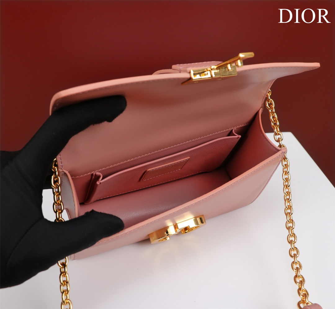 Dior 30 Montaigne East-West Bag with Chain M9334 Pink Calfskin