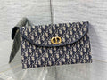Dior 30 Montaigne Avenue Pouch with Flap Blue Oblique Jacquard S2191