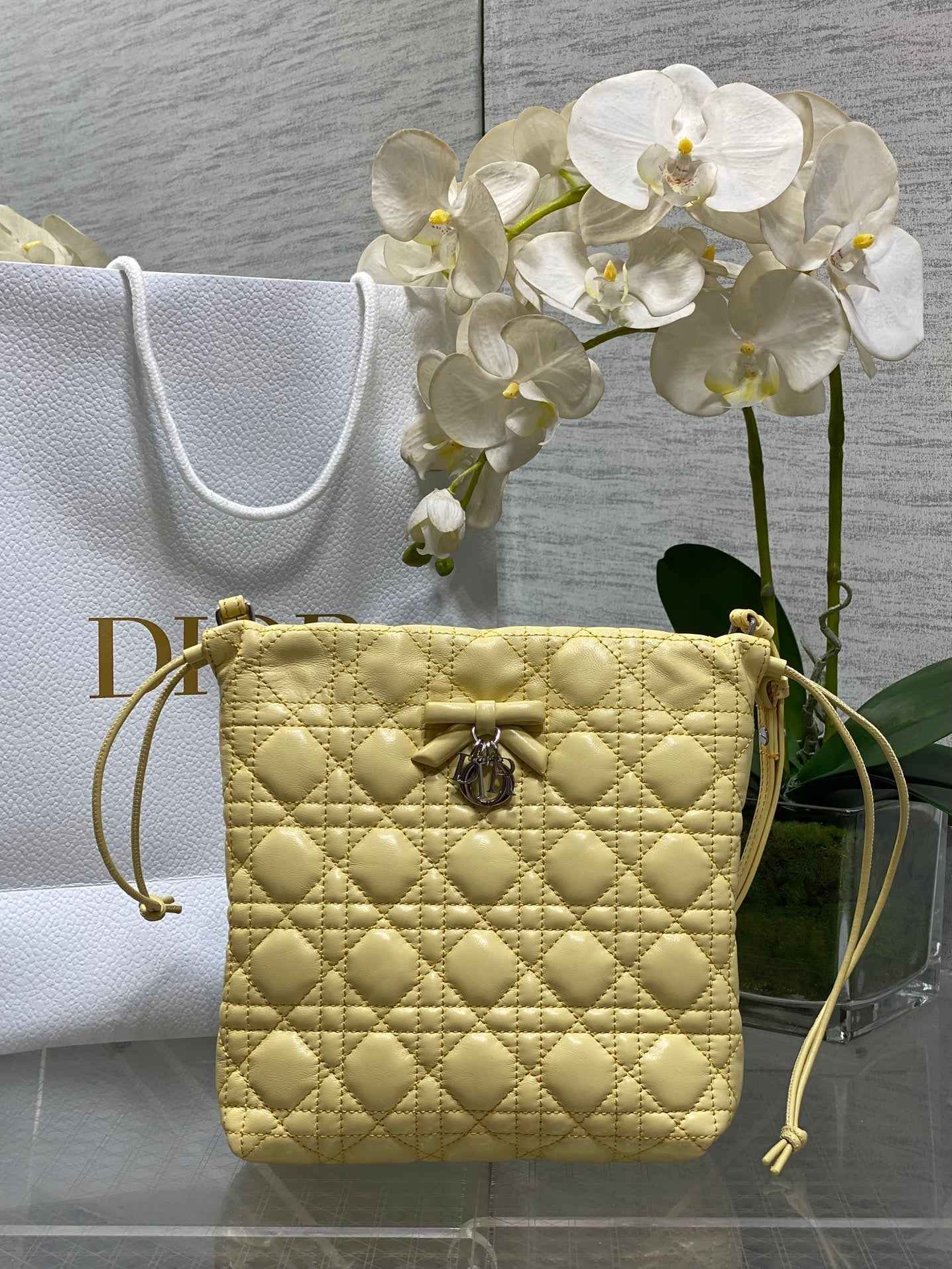 Dior Adiorable Mini Bucket Bag - S2611 - Mimosa Cannage Lambskin - Default Title - View 1