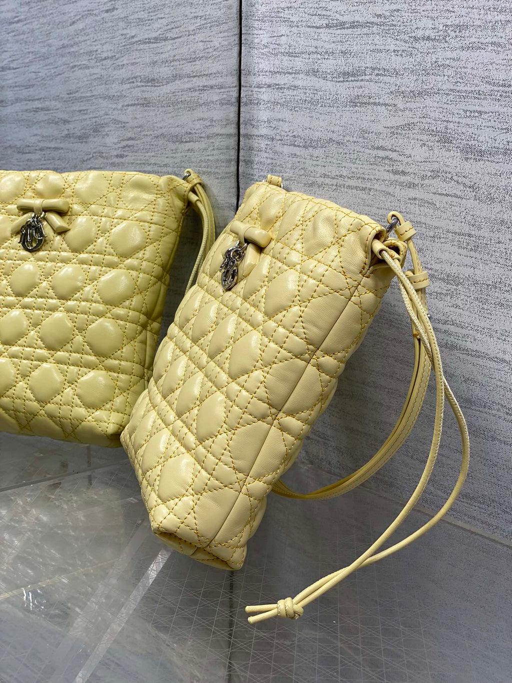 Dior Adiorable Mini Bucket Bag - S2611 - Mimosa Cannage Lambskin - Default Title - View 7