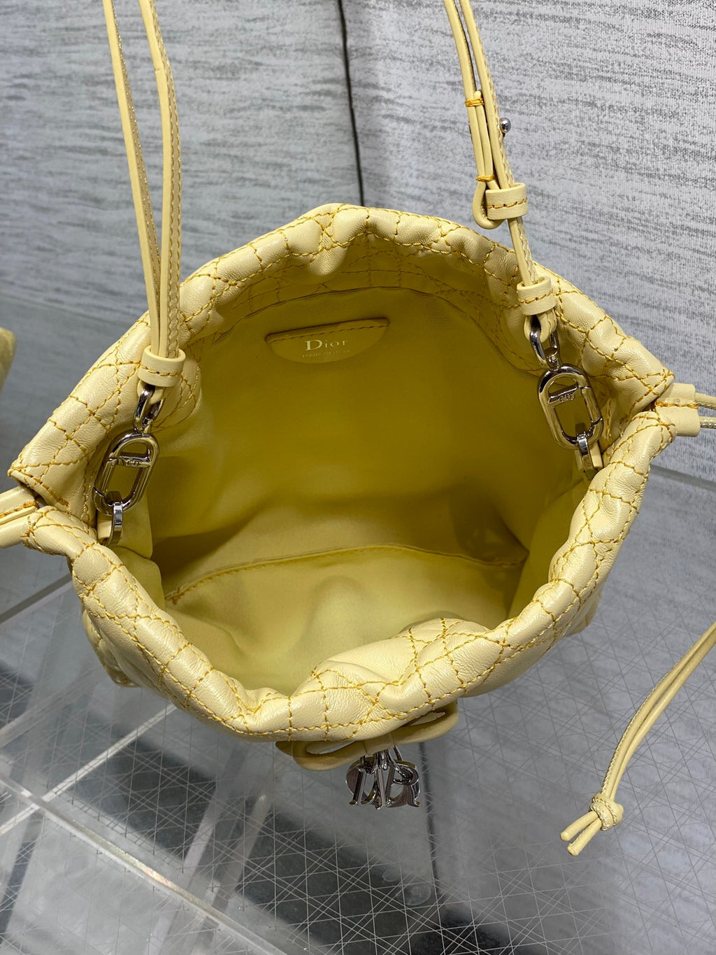 Dior Adiorable Mini Bucket Bag - S2611 - Mimosa Cannage Lambskin - Default Title - View 9