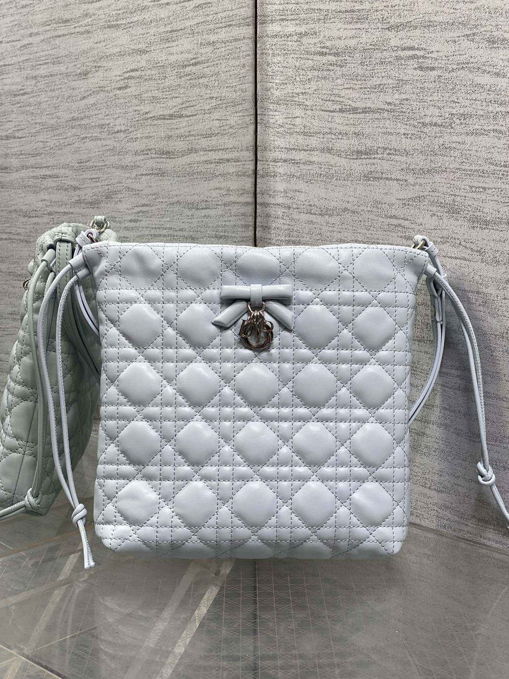 Dior Adiorable Mini Bucket Bag - S2611 - Ice Blue Cannage Lambskin - Default Title - View 2