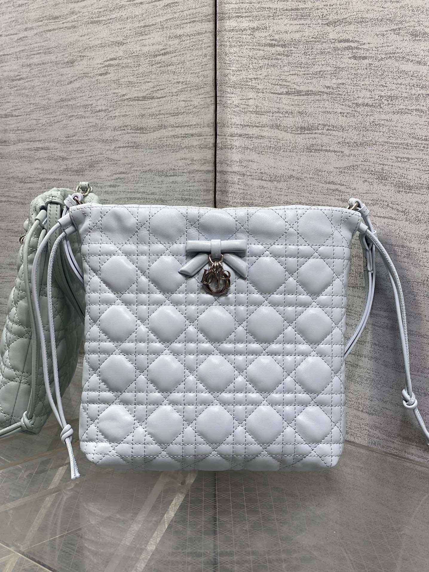 Dior Adiorable Mini Bucket Bag - S2611 - Ice Blue Cannage Lambskin - Default Title - View 2