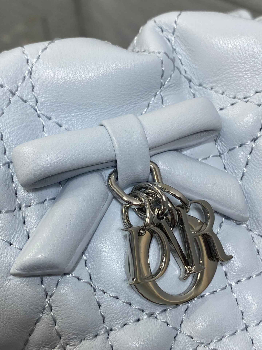 Dior Adiorable Mini Bucket Bag - S2611 - Ice Blue Cannage Lambskin - Default Title - View 4