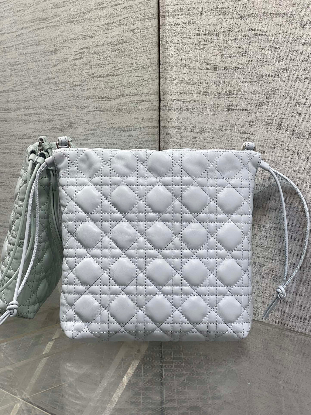 Dior Adiorable Mini Bucket Bag - S2611 - Ice Blue Cannage Lambskin - Default Title - View 5