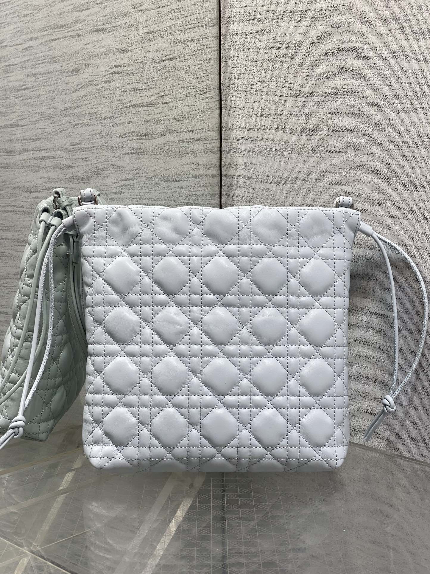 Dior Adiorable Mini Bucket Bag - S2611 - Ice Blue Cannage Lambskin - Default Title - View 5