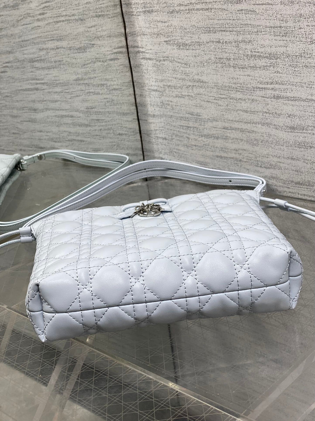Dior Adiorable Mini Bucket Bag - S2611 - Ice Blue Cannage Lambskin - Default Title - View 8