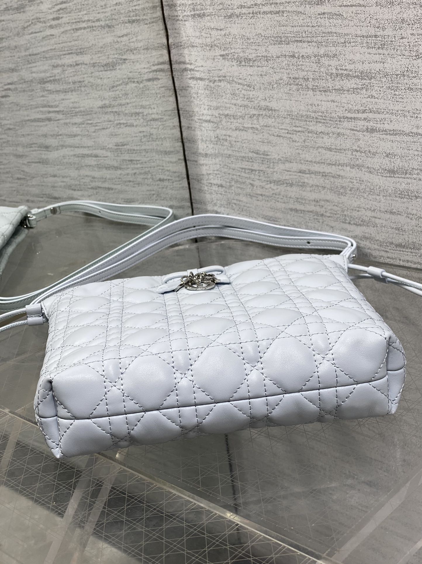 Dior Adiorable Mini Bucket Bag - S2611 - Ice Blue Cannage Lambskin - Default Title - View 8