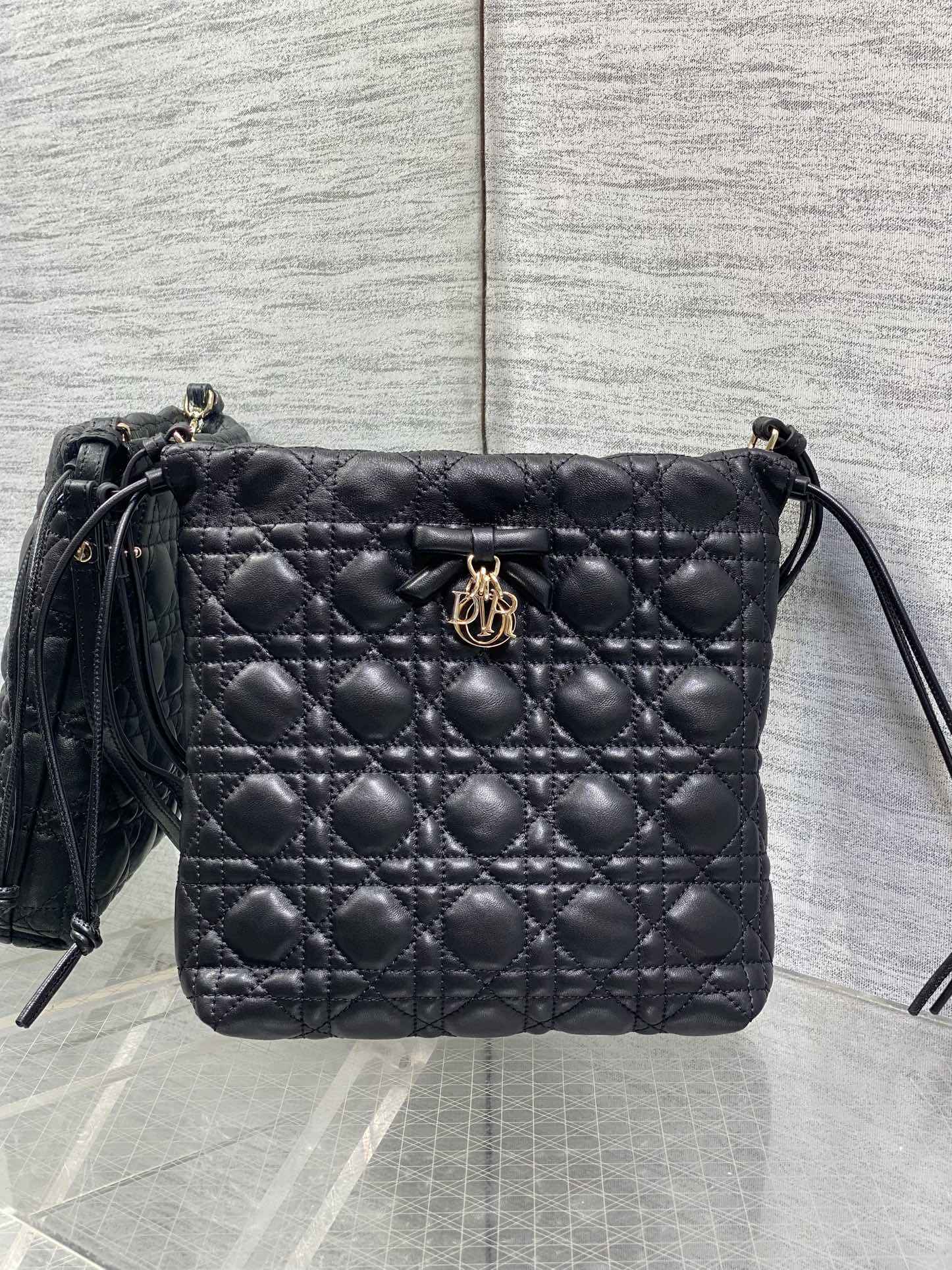 Dior Adiorable Mini Bucket Bag - S2611 - Black Cannage Lambskin - Default Title - View 2
