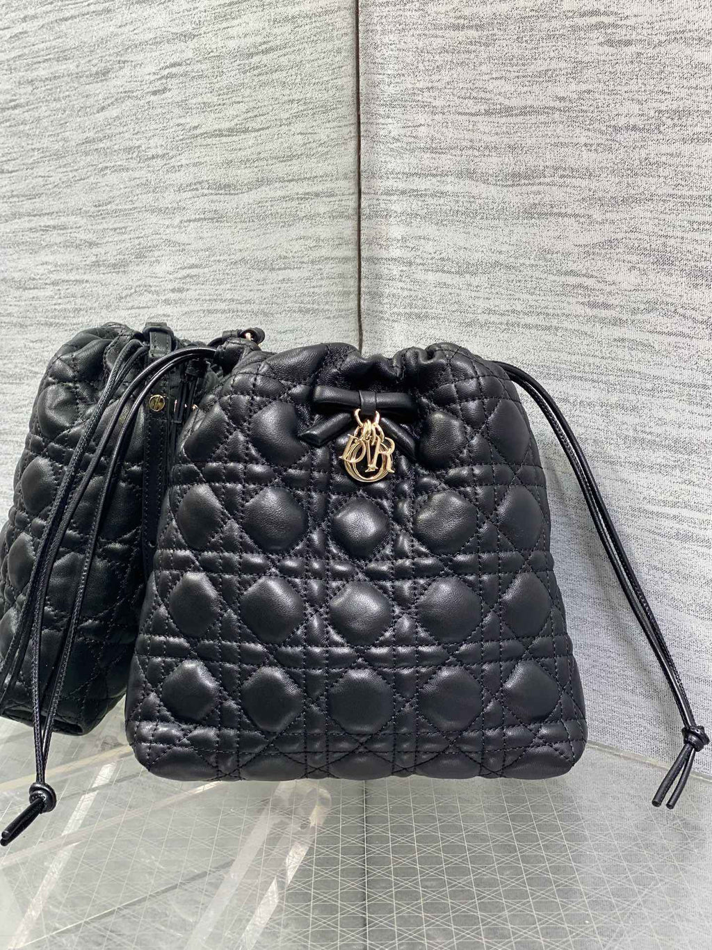 Dior Adiorable Mini Bucket Bag - S2611 - Black Cannage Lambskin - Default Title - View 3