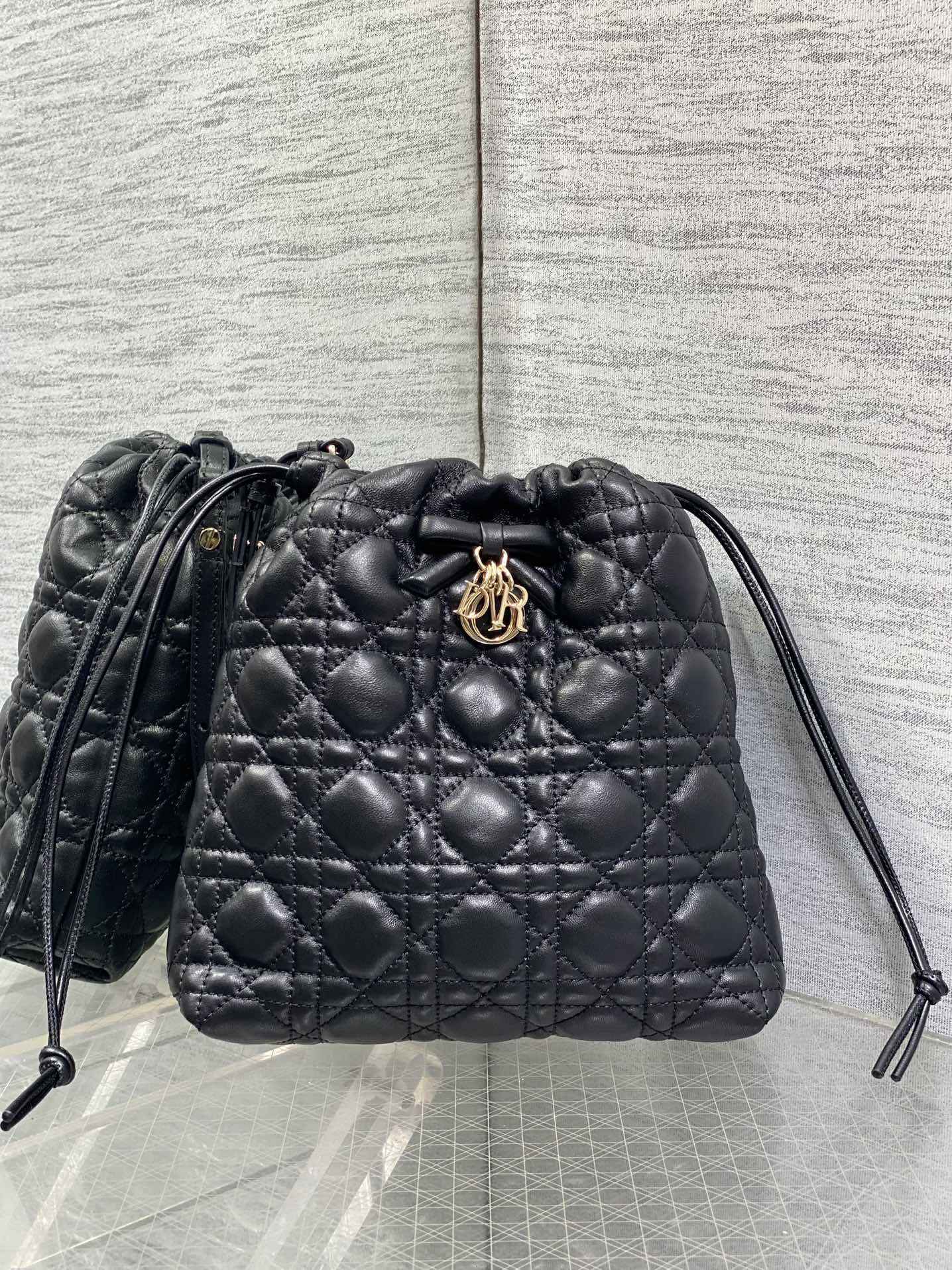 Dior Adiorable Mini Bucket Bag - S2611 - Black Cannage Lambskin - Default Title - View 3