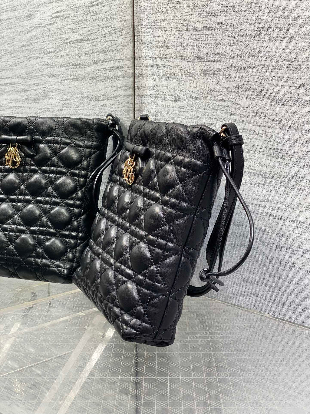 Dior Adiorable Mini Bucket Bag - S2611 - Black Cannage Lambskin - Default Title - View 7