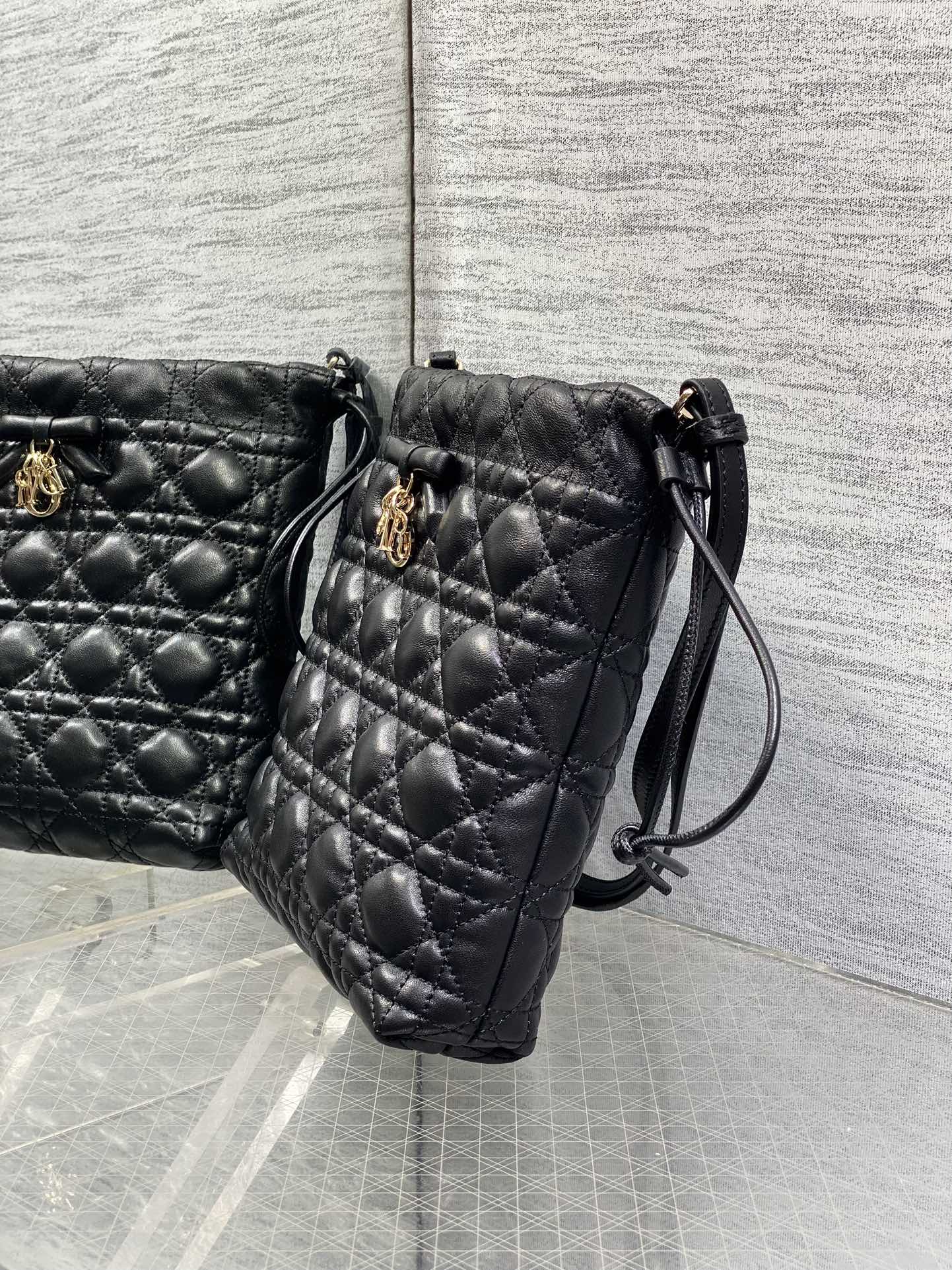 Dior Adiorable Mini Bucket Bag - S2611 - Black Cannage Lambskin - Default Title - View 7