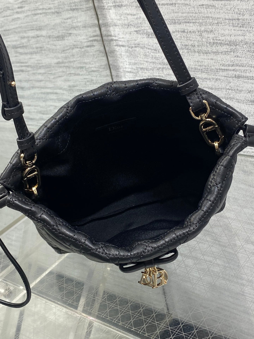 Dior Adiorable Mini Bucket Bag - S2611 - Black Cannage Lambskin - Default Title - View 9