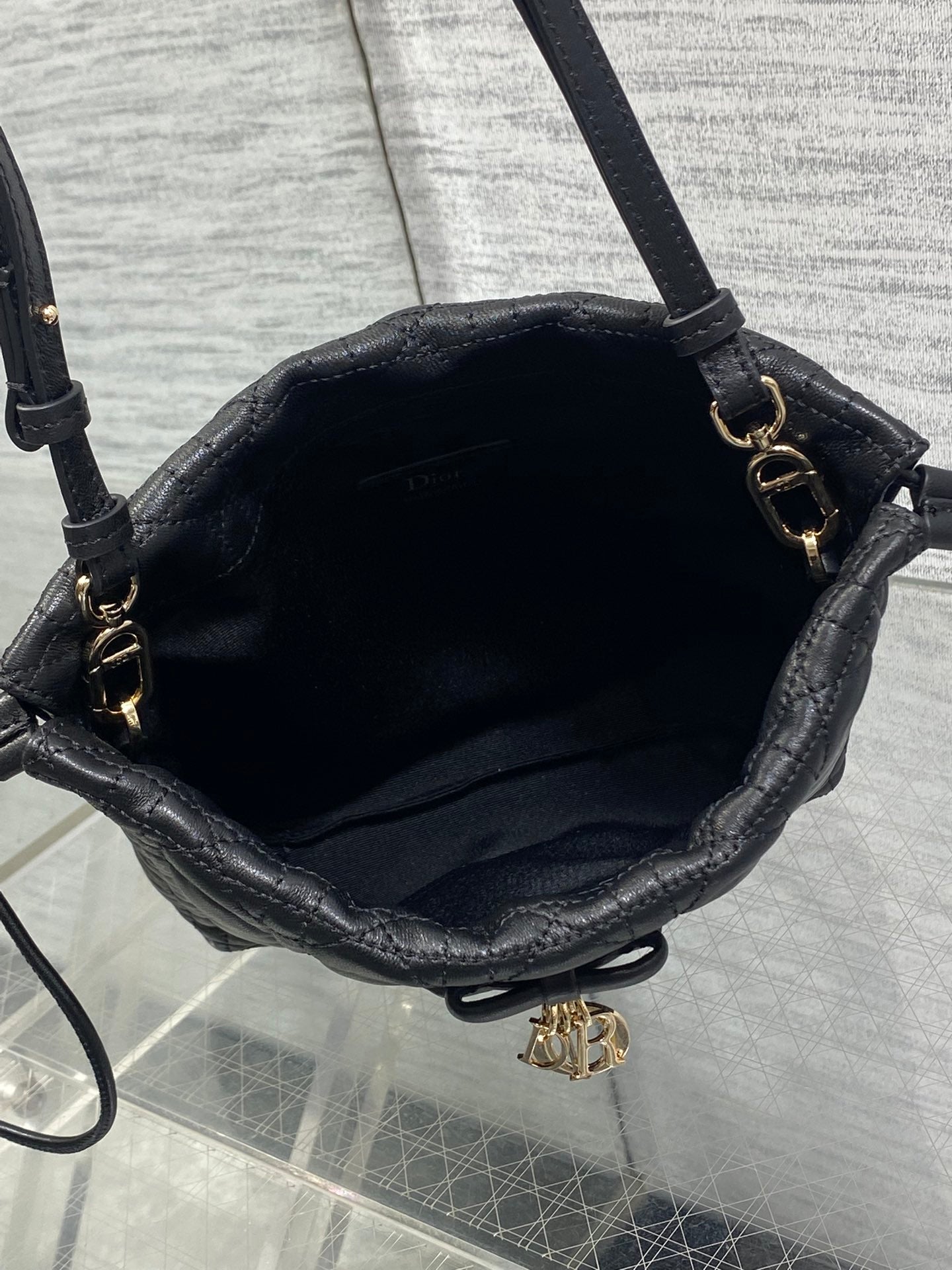 Dior Adiorable Mini Bucket Bag - S2611 - Black Cannage Lambskin - Default Title - View 9