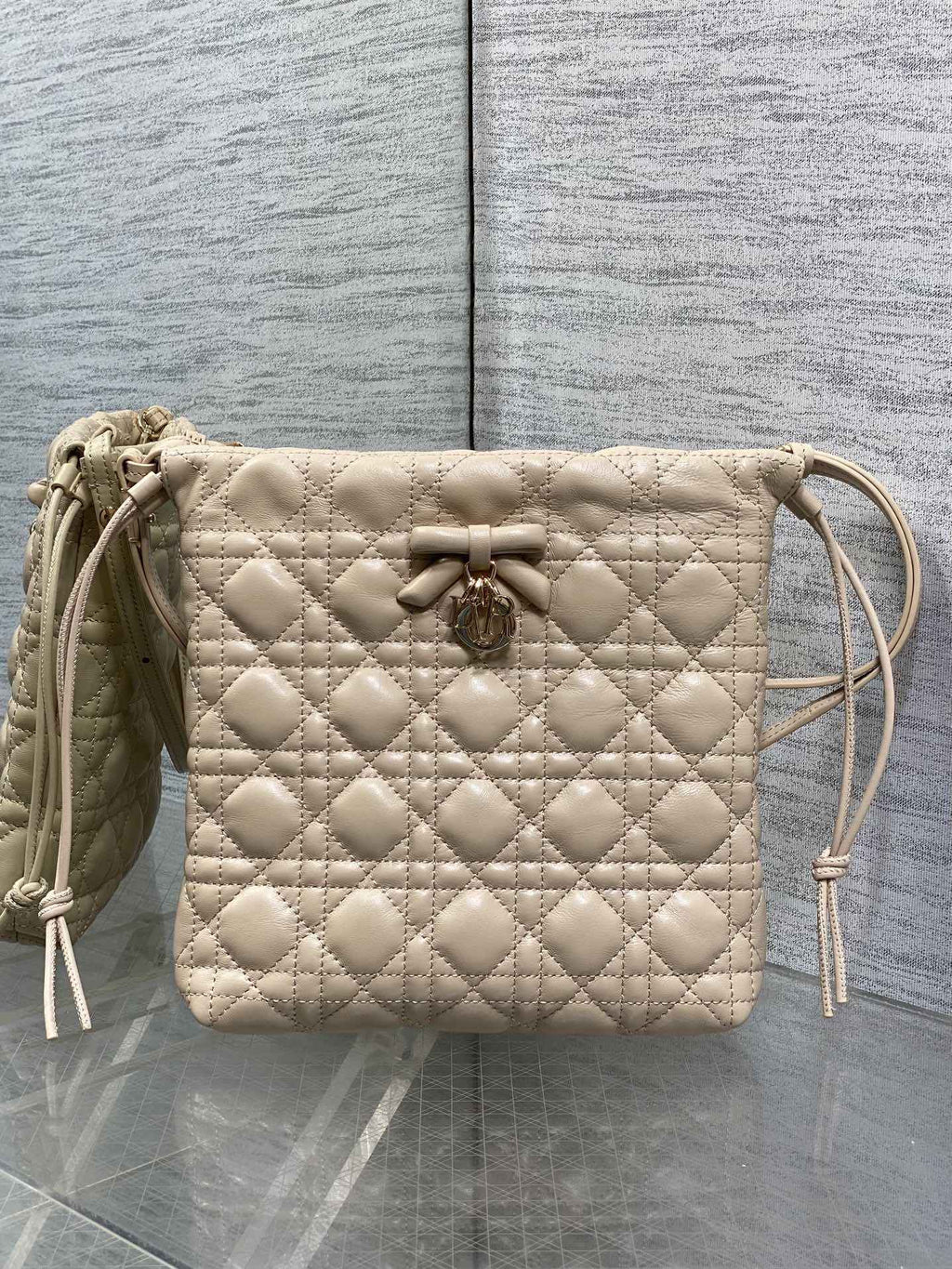 Dior Adiorable Mini Bucket Bag - S2611 - Apricot Cannage Lambskin - Default Title - View 2