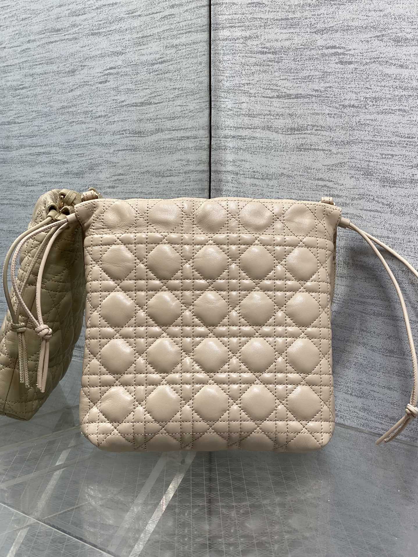 Dior Adiorable Mini Bucket Bag - S2611 - Apricot Cannage Lambskin - Default Title - View 5