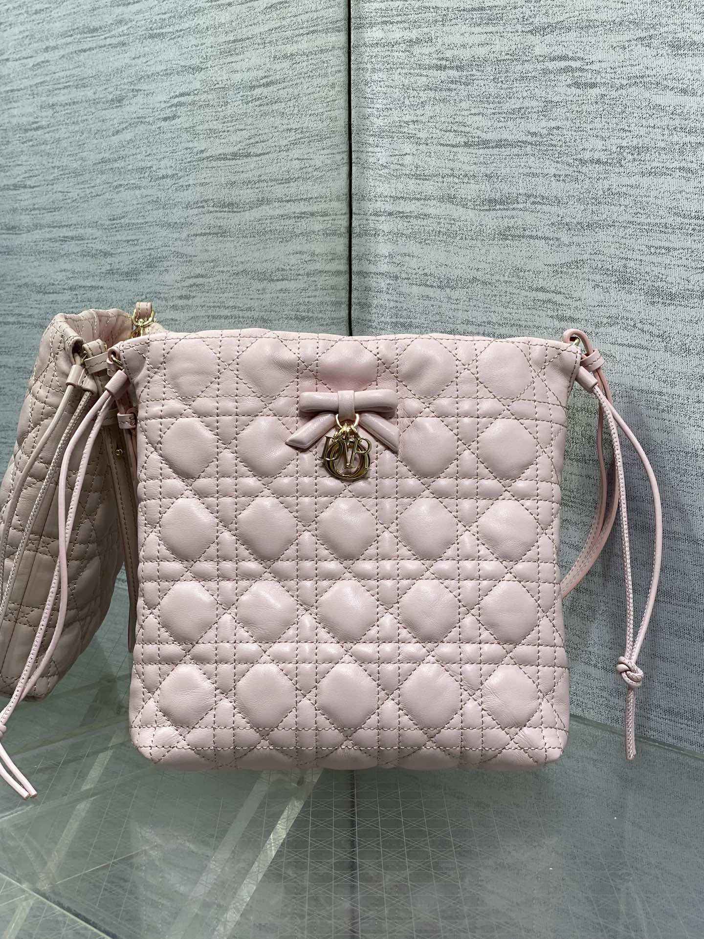 Dior Adiorable Mini Bucket Bag - S2611 - Soupir Pink Cannage Lambskin - Default Title - View 2
