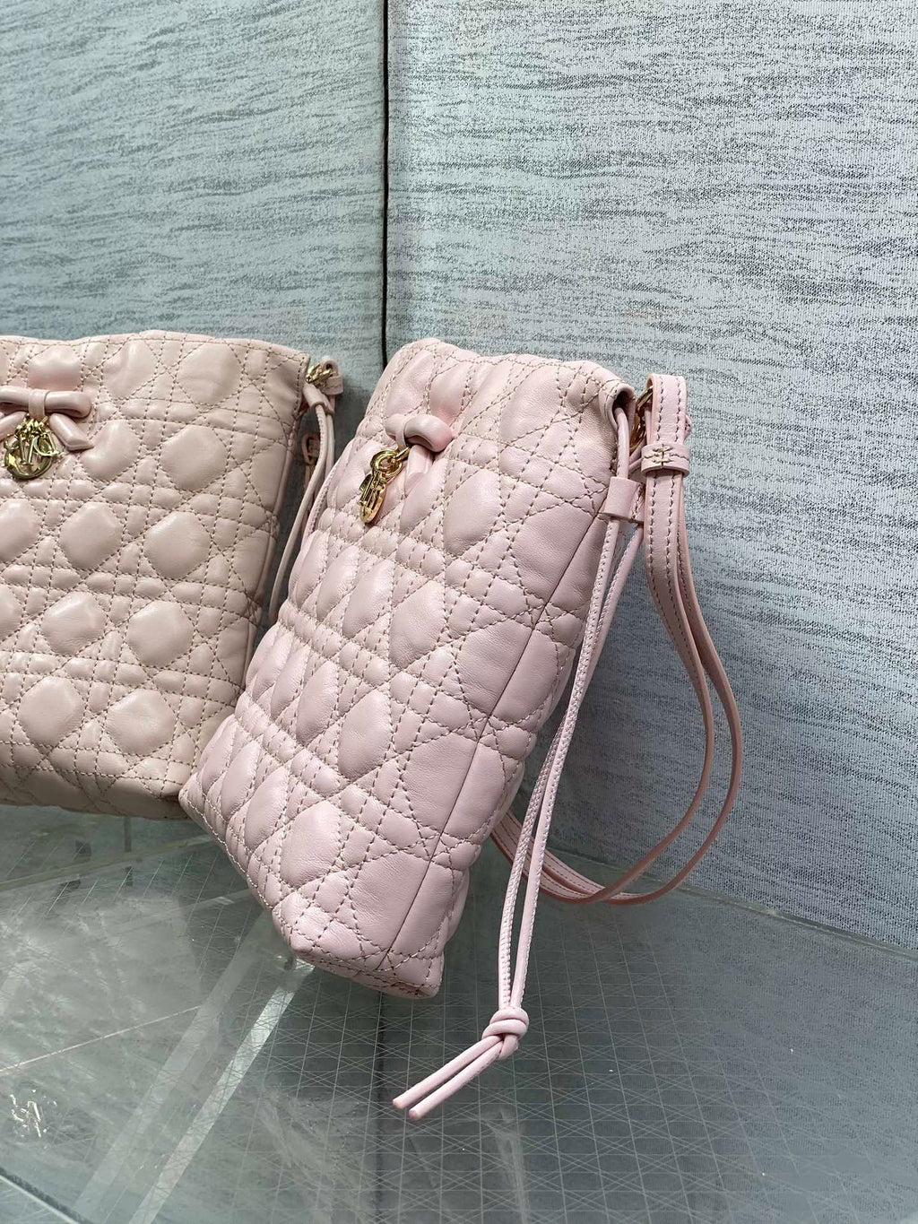 Dior Adiorable Mini Bucket Bag - S2611 - Soupir Pink Cannage Lambskin - Default Title - View 7