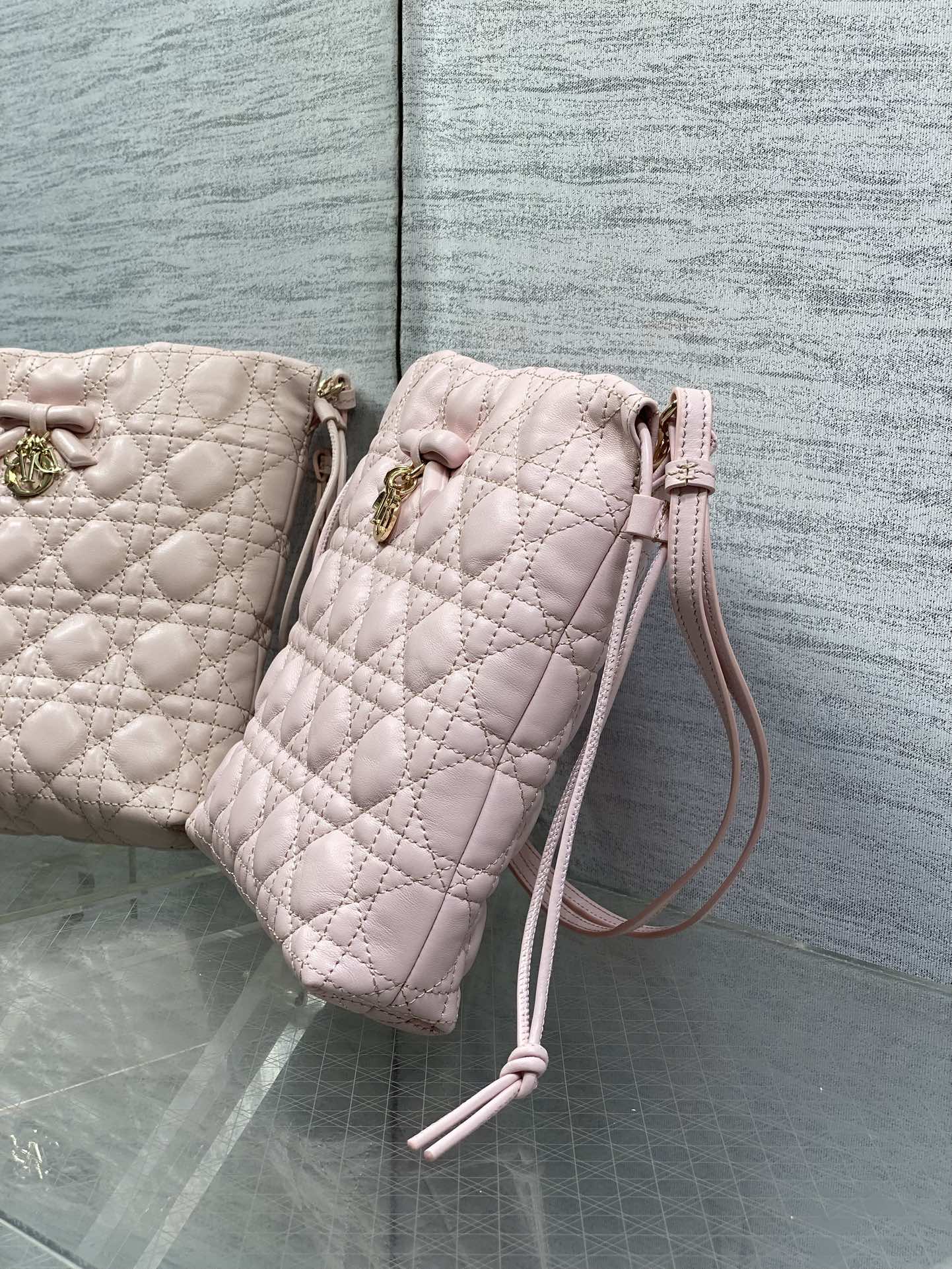 Dior Adiorable Mini Bucket Bag - S2611 - Soupir Pink Cannage Lambskin - Default Title - View 7