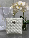 Dior Adiorable Mini Bucket Bag - S2611 - White Cannage Lambskin - Default Title - View 1