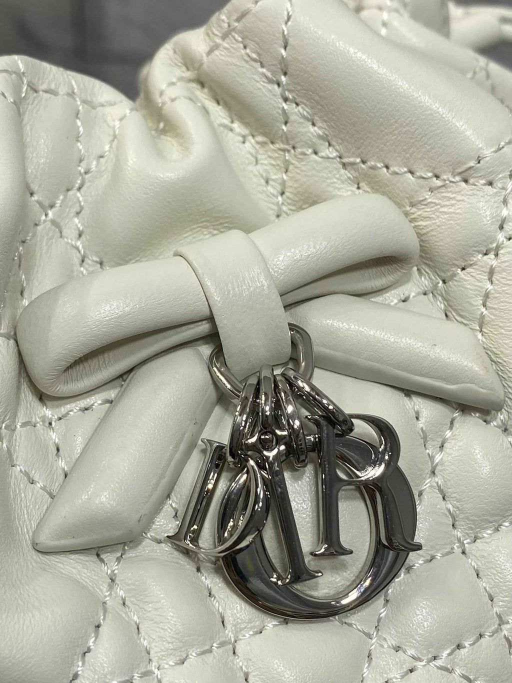 Dior Adiorable Mini Bucket Bag - S2611 - White Cannage Lambskin - Default Title - View 4