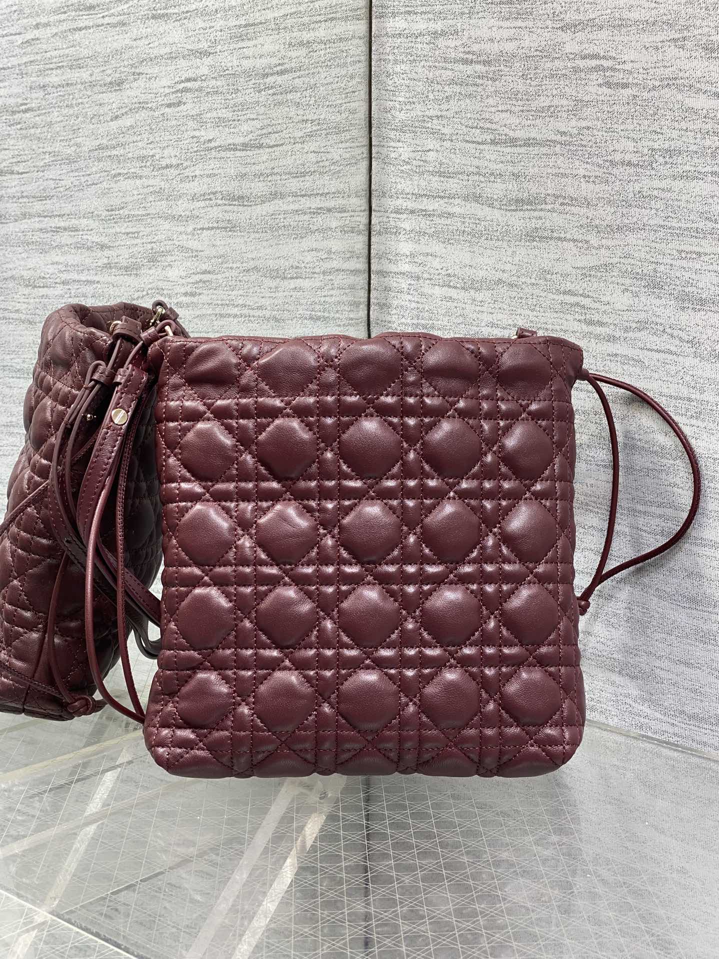 Dior Adiorable Mini Bucket Bag - S2611 - Wine Red Cannage Lambskin - Default Title - View 5