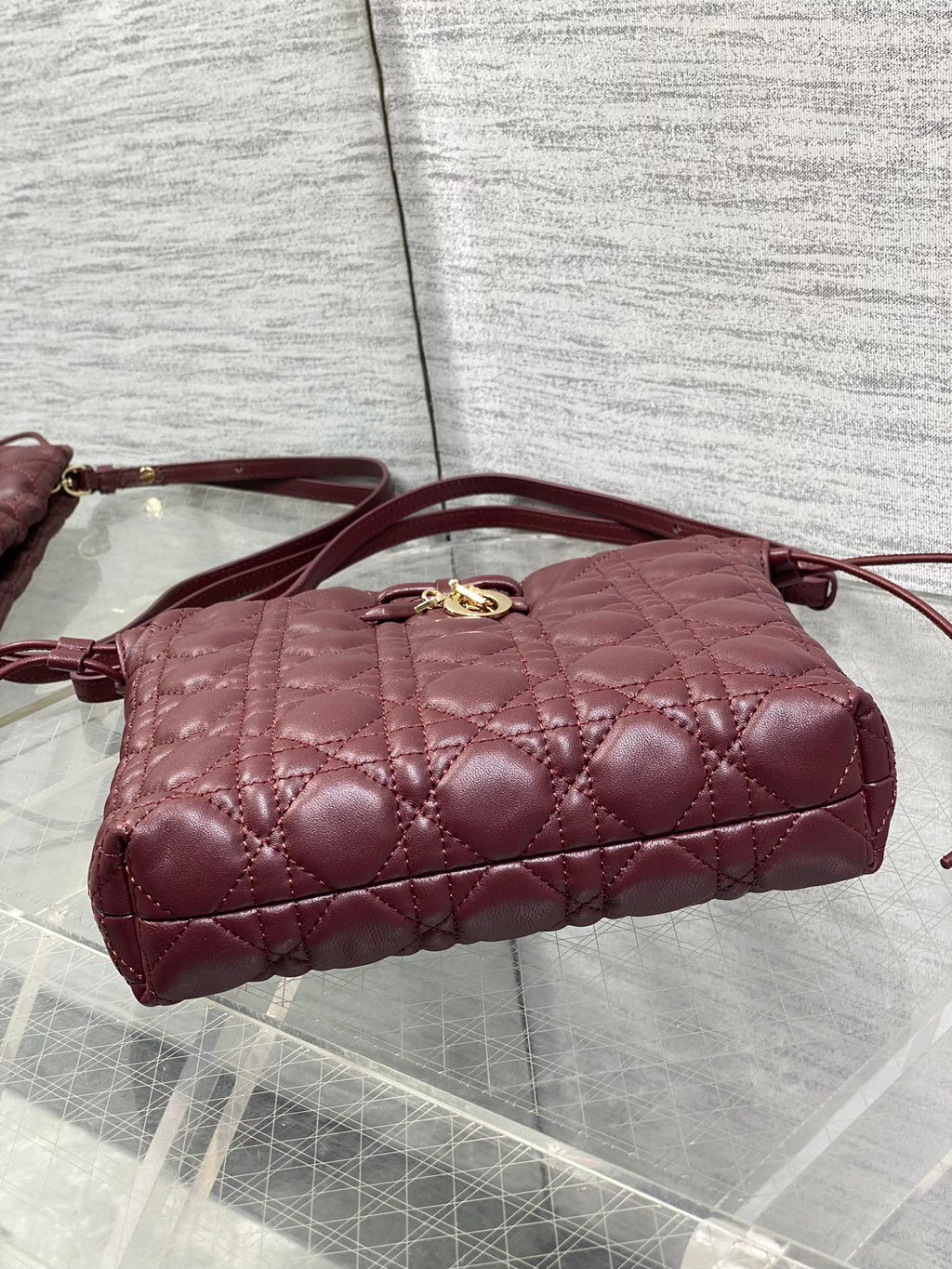 Dior Adiorable Mini Bucket Bag - S2611 - Wine Red Cannage Lambskin - Default Title - View 8