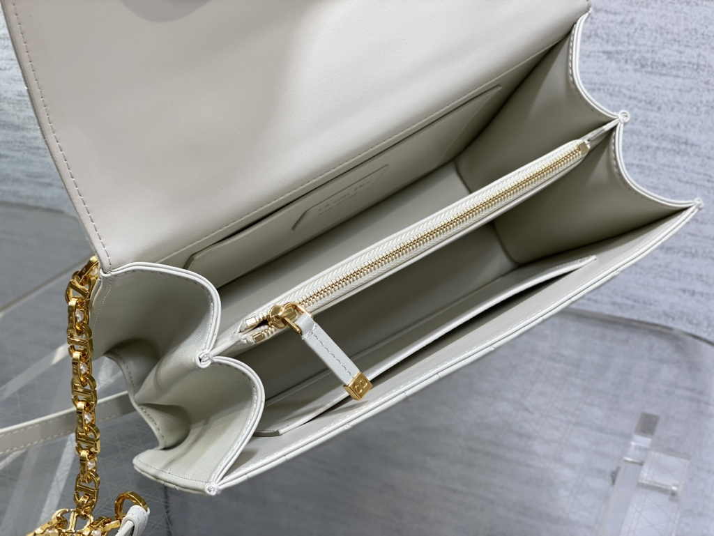 Medium Dior Ange Bag M4402 White Macrocannage Calfskin - Default Title - View 9
