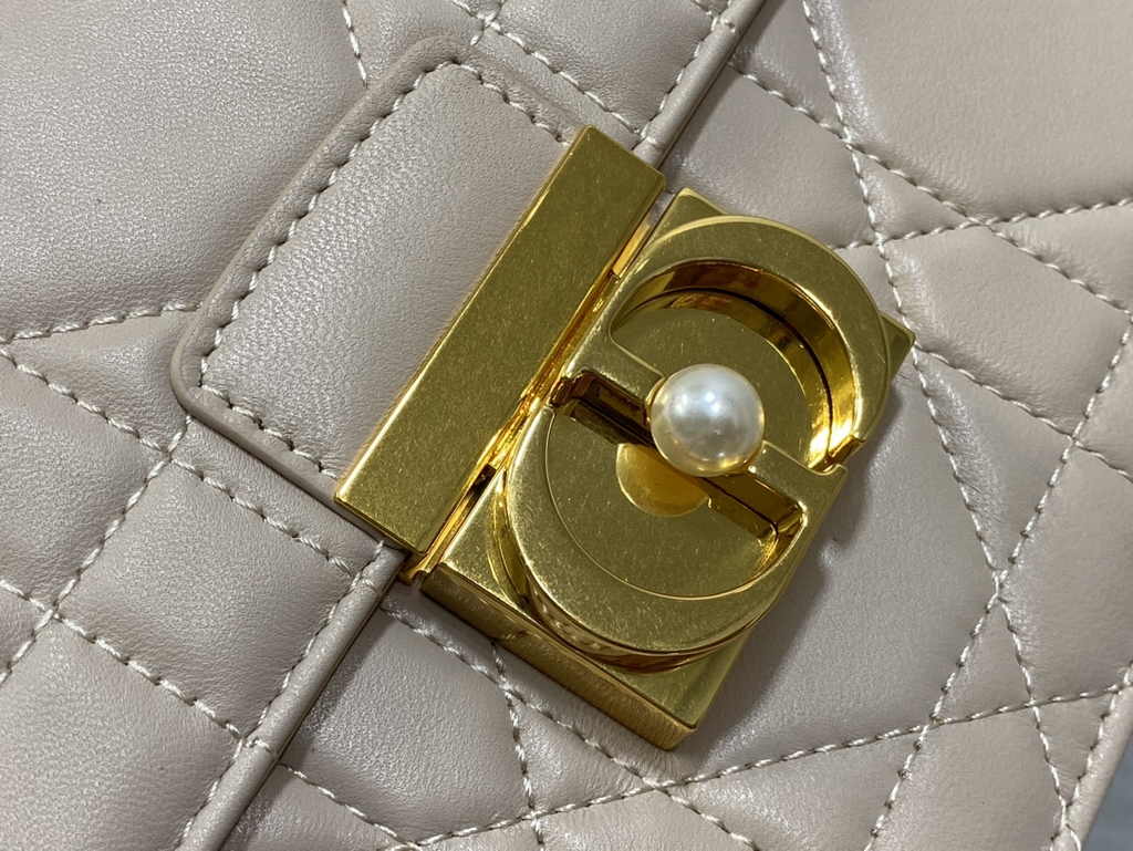 Medium Dior Ange Bag M4402 Trench Beige Macrocannage Calfskin - Default Title - View 5