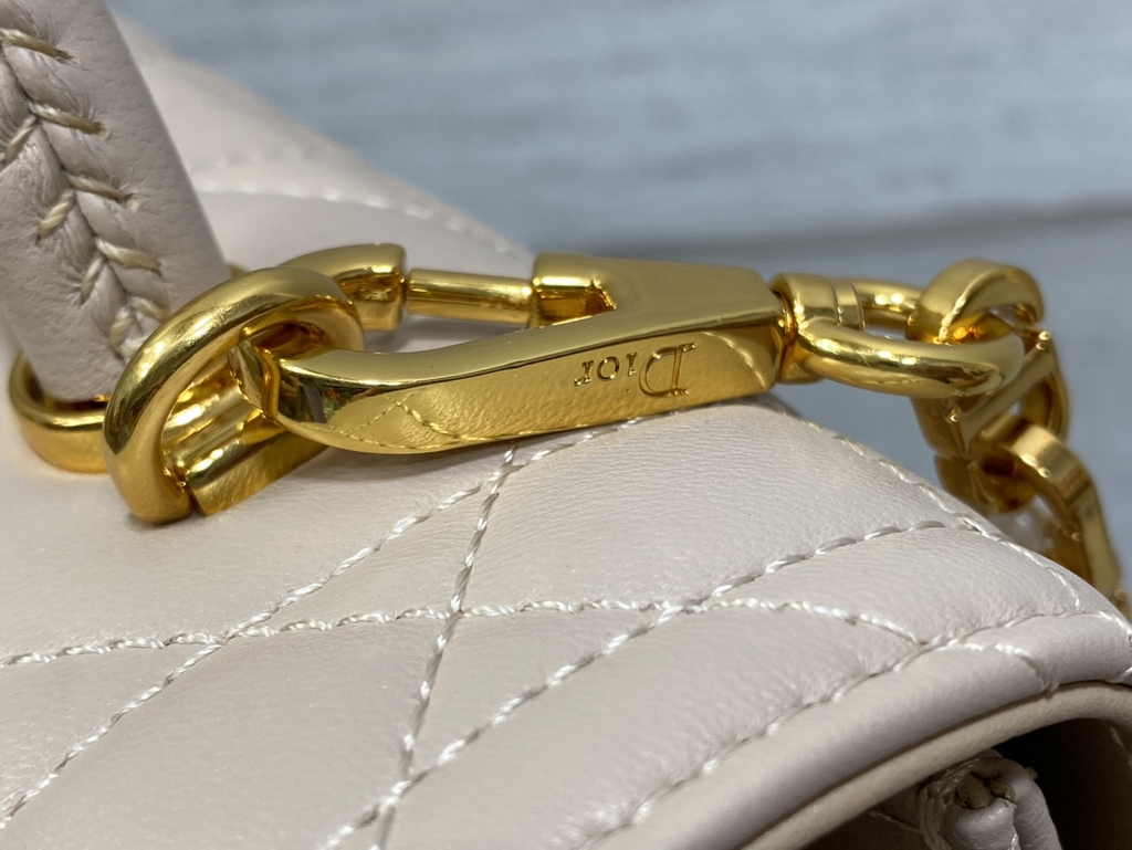 Medium Dior Ange Bag M4402 Trench Beige Macrocannage Calfskin - Default Title - View 9