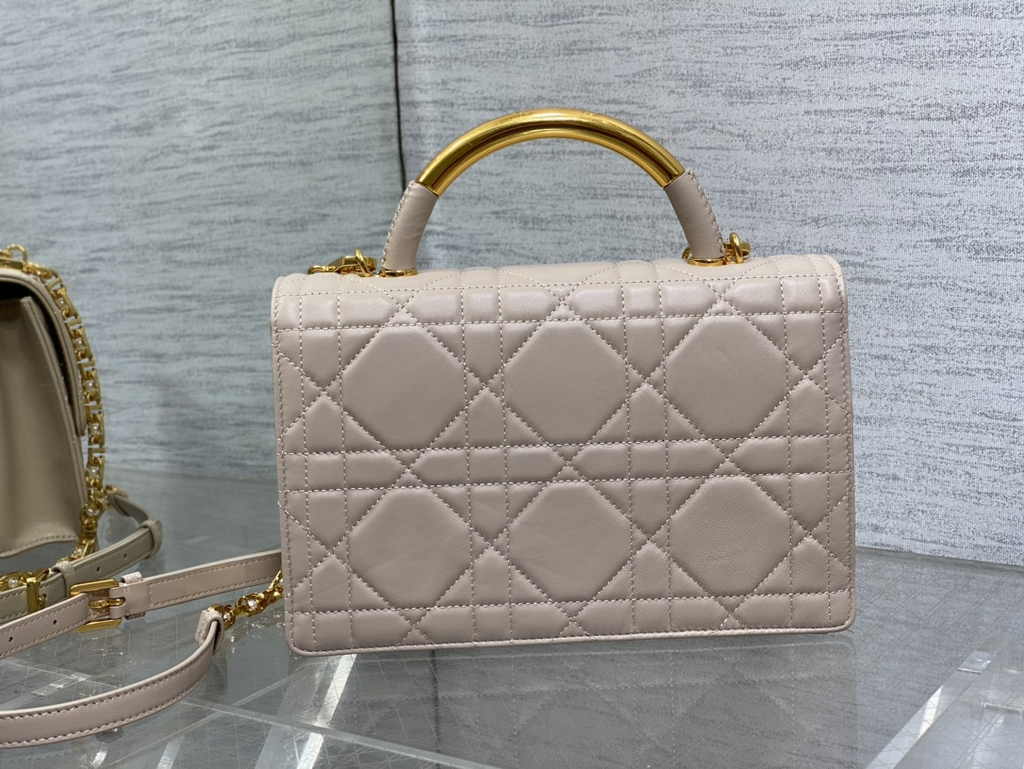 Medium Dior Ange Bag M4402 Trench Beige Macrocannage Calfskin - Default Title - View 3