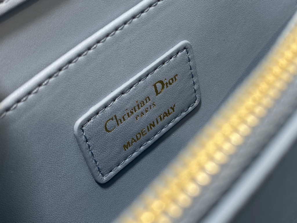 Medium Dior Ange Bag M4402 Blue Macrocannage Calfskin - Default Title - View 10