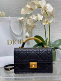 Medium Dior Ange Bag M4402 Black Macrocannage Calfskin - Default Title - View 1